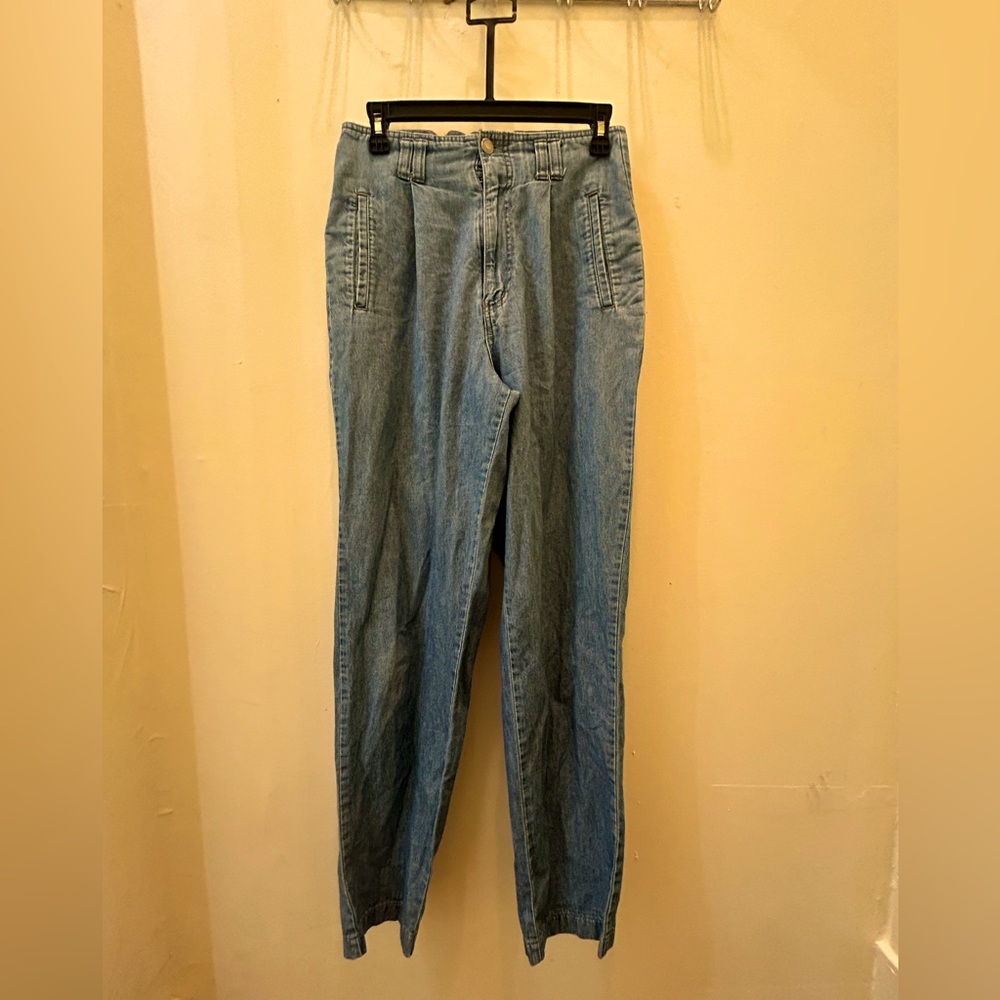 Vintage High Waist Pleated Jeans